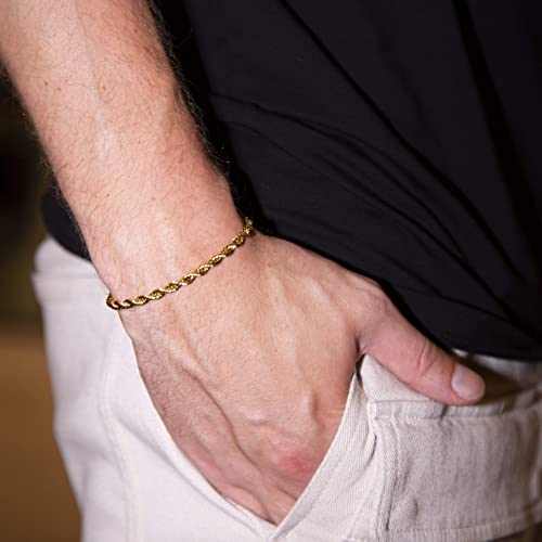 GLD Shop Rope Bracelet - 2MM/4MM/6MM Sizes - 6/7/8/9 Inch Lengths - Gold/White Gold - Unisex4