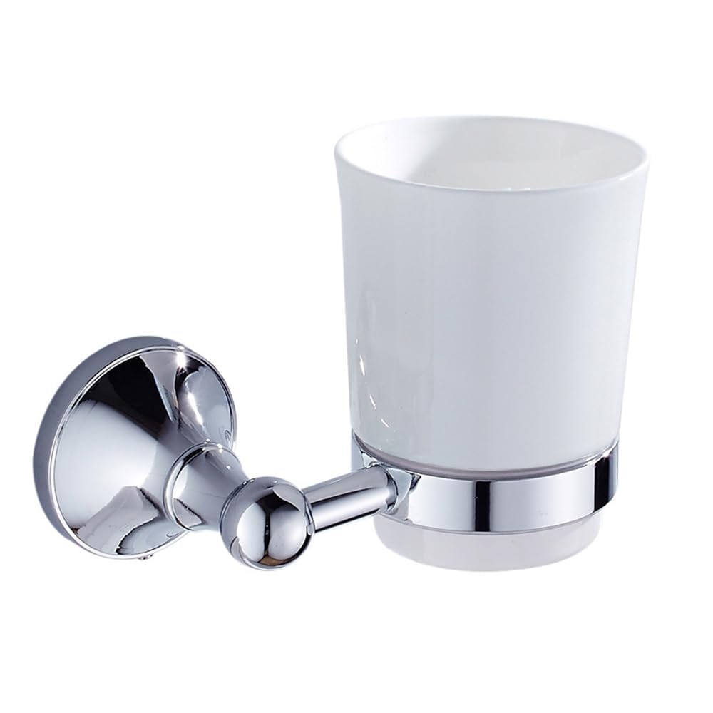 Usopu White Ceramic Toothbrush Holder for Bathroom Wall Mounted