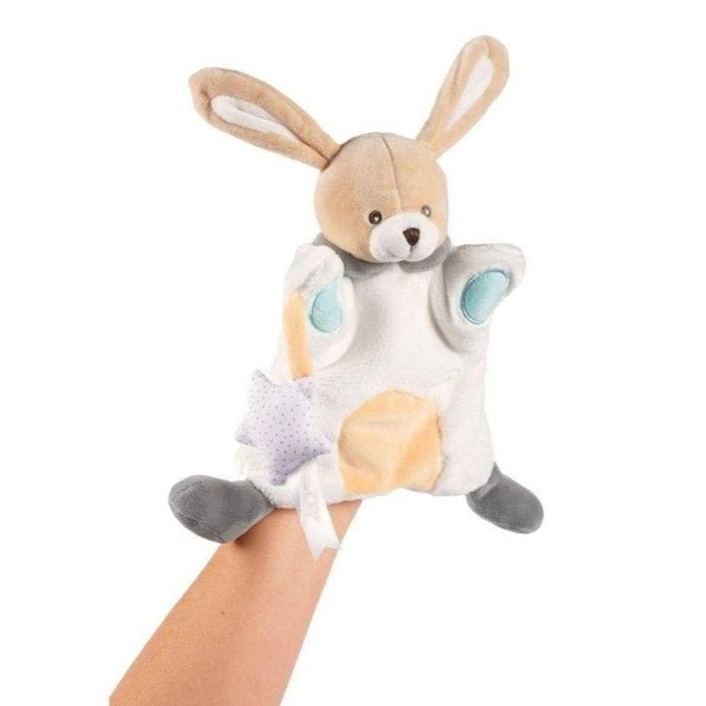 Chicco Coniglietto Doudou, piccola marionetta a forma di coniglietto, tenero peluche, tessuto morbido, Beige
