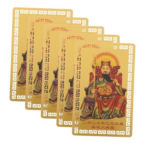 AGFELO 5個年蛇年太?金? 伝統的な風デザイン 幸運お守り 家 オフィス 車用 健康と富を促進する携帯便利な風水カード