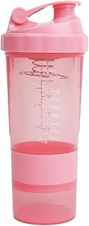 Generisch Phoenix Fitness - Botella de proteínas con compartimentos de almacenamiento, a prueba de fugas, sin BPA, fácil de limpiar, para batidos en polvo, suplementos, vitaminas y aperitivos, 500 ml