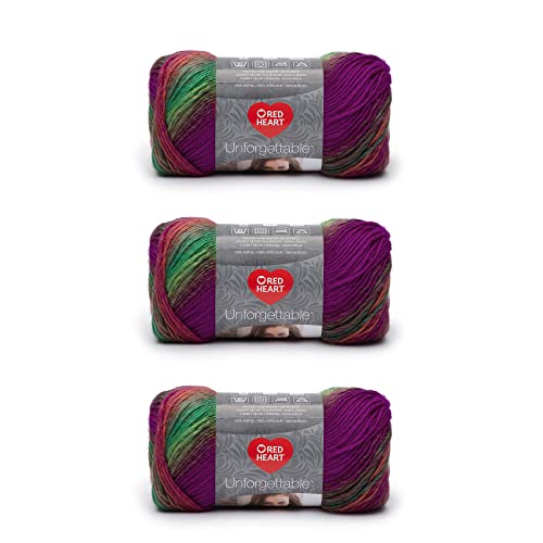 Image of Red Heart Boutique Unforgettable Rainforest Yarn - 3 Pack of 100g /3.5oz - Acrylic - 4 Medium (Worsted) - 270 Yards - Knitting /Crochet
