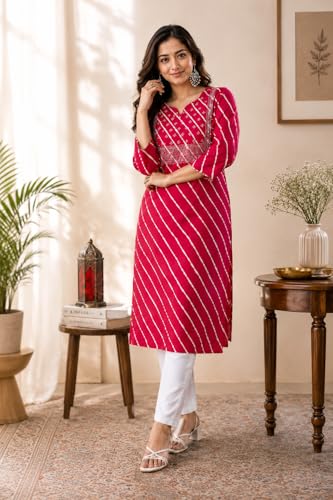 Image of Women's Pure Cotton Regular Fit Floral Printed A-Line Kurta