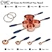 COOK WITH COLOR Measuring Cups Set and Measuring Spoon Set, Stainless Steel Handles, Nesting Kitchen Measuring Set, Liquid Measuring Cup Set, 8 PC Copper, Navy