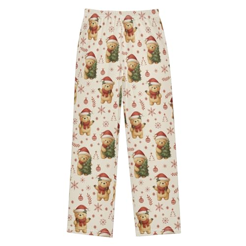 Christmas Pajama Pants Christmas Tree Bear Long Sleep Pants Lounge Bottoms