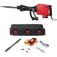 2200W Electric Demolition Hammer - Heavy Duty Concrete Breaker, 1900 BPM - Quick-Change Chuck, Anti-Vibration Handle, 2 Chisels - Ideal for Industrial Demolition & Construction, Carrying Case, 2-Piece