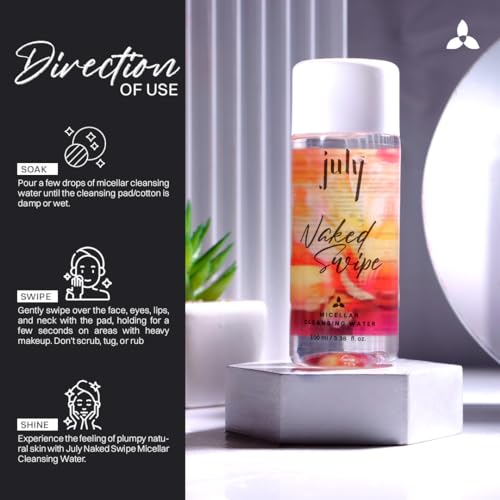 July Micellar Cleansing Water 100ml | Makeup Remover Cleanser | No Rinse Formula | Removes Daily Stubborn Makeup, Waterproof Makeup, SPF & Impurities | Maintain Moisture Balance... - Image 6