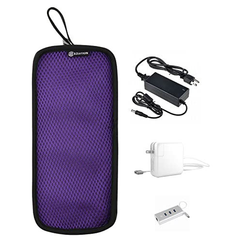 Cable Organizer Case Bag Portable Travel Computer Accessories Organizer Zipper Mesh Pouch For Laptop Mouse, Power Bank, Usb, Adapter, Charger-Purple #TOP3