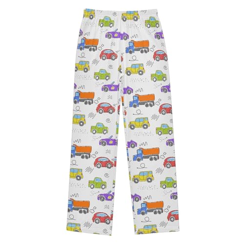 ZZXXB Cars Watercolor Boys Long Pants Soft Trousers Elastic Waist Kids Lounge Bottoms with Pockets S-XL