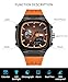 TEARTRACE Mens Watches Unique Fashion Casual Watches for Men Analog Digital Luminous Chronograph Multifunctional Sprot Quartz Wrist Watch with Silicone Strap Elegant Gifts for Men（Orange）