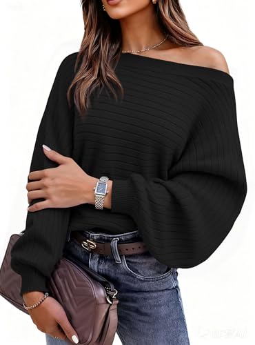 PRETTYGARDEN Fall Sweaters for Women 2025 Oversized Boat Neck Pul...