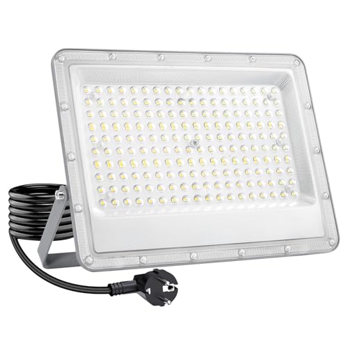 OUSIDE Foco LED Exterior 200W, 20000LM, 6500K Luz Blanca Fría, IP66 Impermeable No Regulable – Lámpara de Seguridad para Jardín, Garaje, Terraza, Patio y Almacén