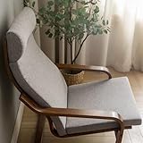 WANGTIAN Coussin de Chaise Poang, Coussin de Fauteuil Moderne avec Housse Amovible, Coussin de Remplacement Multicolore, Housse de Remplacement en Coton, Lin et Polyester, Gris