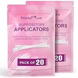 (40 Packs) Suppository Applicators for Women Soft & Small Tips Easy to Use Fit to Size 00 Cap-sules Individually Wrapped Feminine Care Vaginial Applicators for Tablets from Nieteyrue