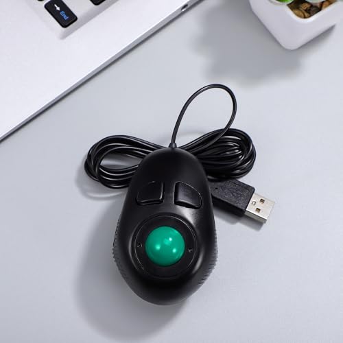 Ratón trackball con cable para laptop Zerodeko, mini mouse ergonómico de 3 botones portátil 6