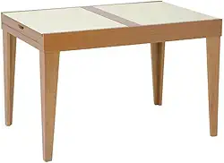 Mesa de Jantar Extensível Tampo Vidro/MDF 120x80cm Paris