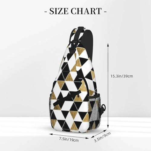 Sac à dos poitrine urbain imprimé triangles pour les sorties décontractées - 2