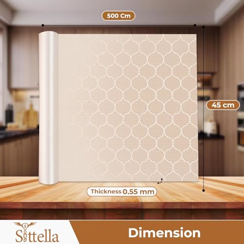 Image of SITTELLA (45cm x 5m) Food-Grade Anti-Slip Washable Kitchen Drawer & Shelf Liner | Multipurpose Waterproof Fridge, Table & Cabinet Mat | Non-Toxic, Cuttable & Reusable(White Net)