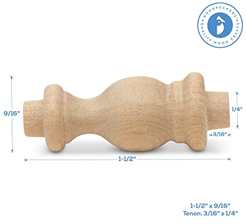 Image of Wooden Baluster Spindles 1-1 /2 inch, Pack of 25 Wood Spindles for Crafts, Woodworking, and Furniture, by Woodpeckers