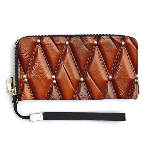 Tooled Leather PU Leather Clutch Long Bifold Wallet, Coin Purse Credit Pass Case, Durable Card-Holder Money Storage for Women Men