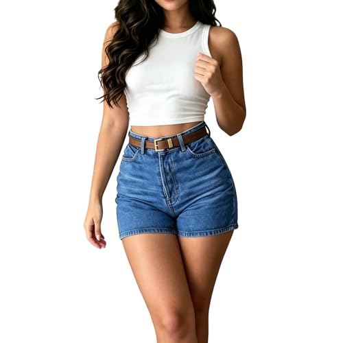 Short en jean pour femme sexy taille haute et bermuda court d'été