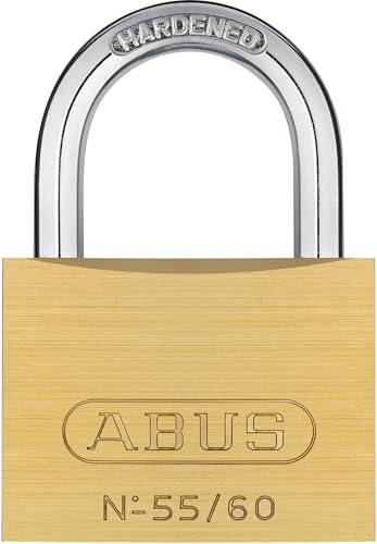 ABUS Brass Padlock 55/60 – Durable, Weather-Resistant Security Lock, Corrosion-Resistant, Ideal for Indoor and Outdoor Use