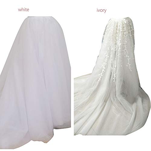 Wedding Detachable Train Long Tutu Maxi Lace Opening Front Skirt4