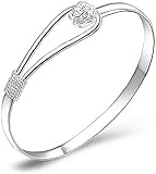 Frauen Armreifen Rose Armreifen Frauen Schmuck 925 Silber Sterling Silber Solide Armreif Stil Manschette Armreifen Kettenarmbänder Nützlich und praktisch