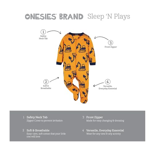 Image of ONESIES Brand Baby Boys Sleepers 4-Pack Footies and Toddler Set