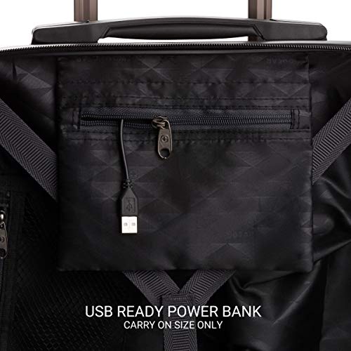 SwissGear 7272 Energie Expandable Hardside Luggage with Spinner Wheels and TSA Lock, Black, Carry-On 19-Inch - image 8