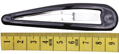 Mytoptrendz® 4 pcs Snap Clips 9cm / 3.5 Big Bendies Sleepies Epoxy Hair Slides Barrttes for Women Girs Fringe Hair Grips (2 Black + 2 Tortoise -9cm) - Image 6