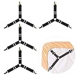 4Pcs Bed Sheet Holder, Adjustable Fasteners Suspenders Gripper, Triangle & Elastic Straps Clips for Various Bed Sheets, Mattress Covers, Sofa Cushion, Hospital Beds, Inflatable Beds by Luxsego
