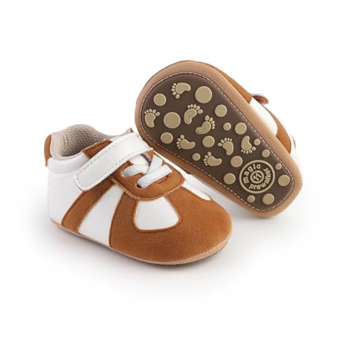 Image of Baby Boys Girls Sneakers Toddler Non-Slip Soft Rubber Sole First Walking Shoes Infant Newborn Crib Dress Shoes