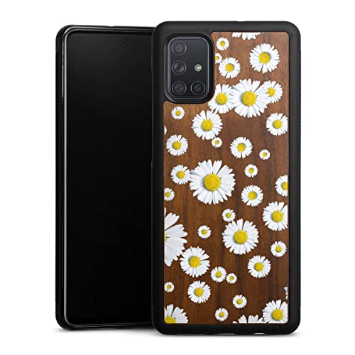 Coque en bois pour Samsung Galaxy A71 motif paquerettes parfait pour vos sorties