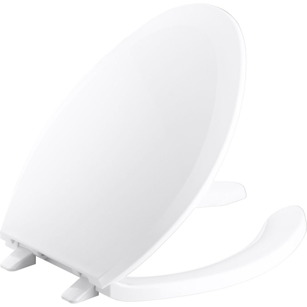 KOHLER K-4650-A-0 Lustra Elongated Open-Front Toilet Seat, White