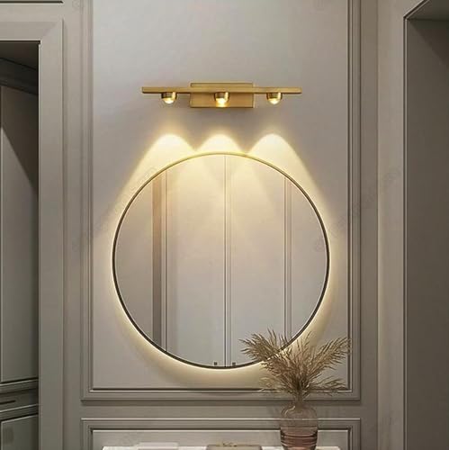 Image of Groeien 3 LED Golden 3 watt Wall Sconce Bathroom Vanity Indoor Outdoor Light Fixtures for Mirror, Hallway,Bedroom,Indoor Wall Light(LuxeBeam-3LED)