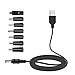 TAIFU 5V 9V 12V 17V 1A 2A 3A USB DC Connecteur Adaptateur de Cable to 5.5*2.1mm avec 7 Embouts 2.5*0.7/ 3.5*1.35/4.0*1.7/4.8*1.7/5,5 *1.7/ 5.5*2.5 / Micro USB Pour Tablet,JBL Pulse,Samsung Cellphone