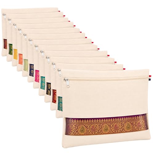 Image of Storite Saree Cover Bags Pack of 12 | Cotton Saree Storage Organizer