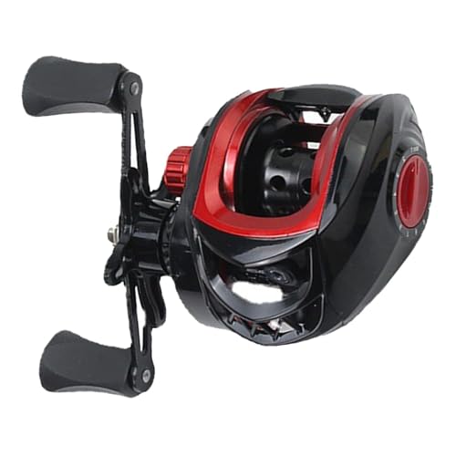 Dpofirs Moulinet de Pêche Baitcasting, Moulinet de Pêche Baitcasting Rond, Moulinet de Pêche à Rapport de Vitesse 7.2: 1, Force de Freinage de 8 Kg,...
