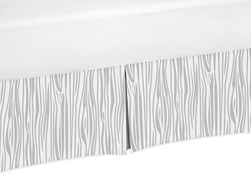 Image of Wood Grain Print Crib Bed Skirt Dust Ruffle for Boys Woodland Animals Collection Baby Bedding Sets