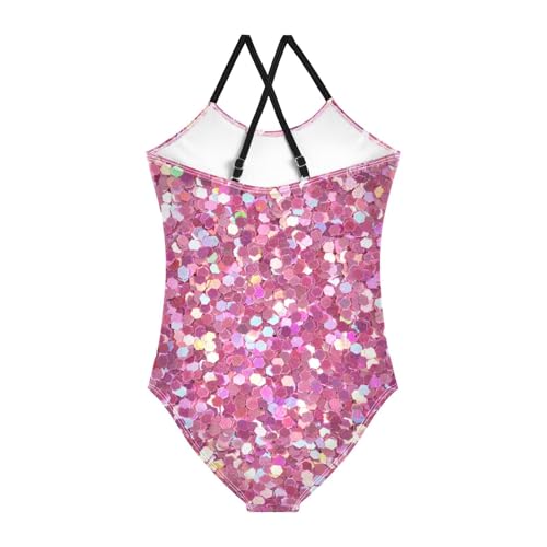 susiyo Girls One Piece Swimsuits Pink Glitter Bathing Suit Quick Dry Beach Swimwear for Toddler Girl2