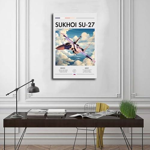 Su-27 impression sur toile idée cadeau originale pour pilote - 3