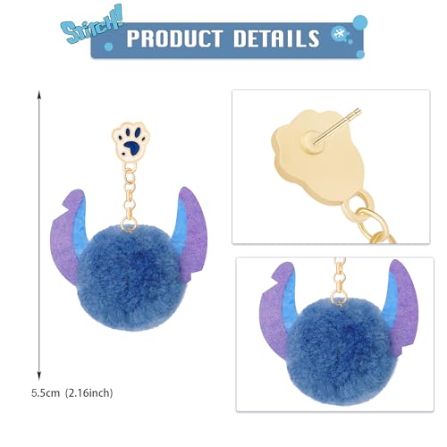 Pom Pom Earrings for Women Cute Paws Fluffy Fur Ball Earring Long-eared Pom Earrings Christmas Friendship Jewelry3