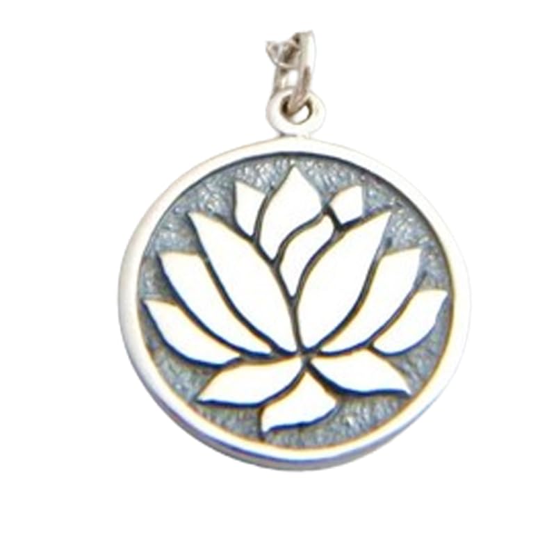 Collier fleur de lotus en argent sterling 925 délicat, bijou bohème oriental raffiné