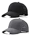 LIRUHOXA 2 Pack Snapback Hats for Men Women, Quick Dry Mesh Baseball Caps for Running Workouts Golf Hiking Adjustable Trucker Hat