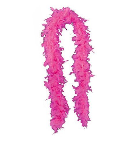 KarnevalsTeufel Cachecol de penas corante unido, densidade de penas selecionáveis cadeira de penas fato dos anos 20 Charleston Burlesque aconchegante, Fúcsia, Tamanho único