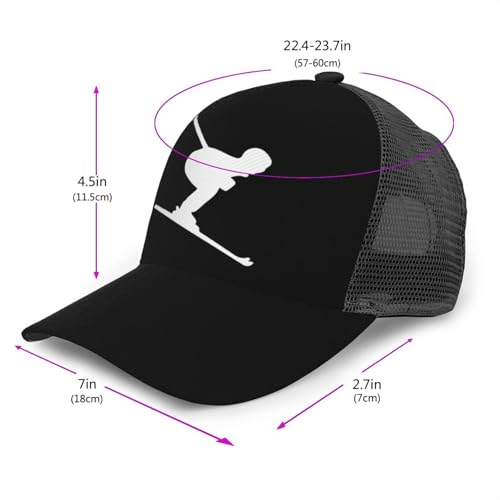 Downhill Skiing Unisex Mesh Baseball Caps - Classic Adjustable Hat2