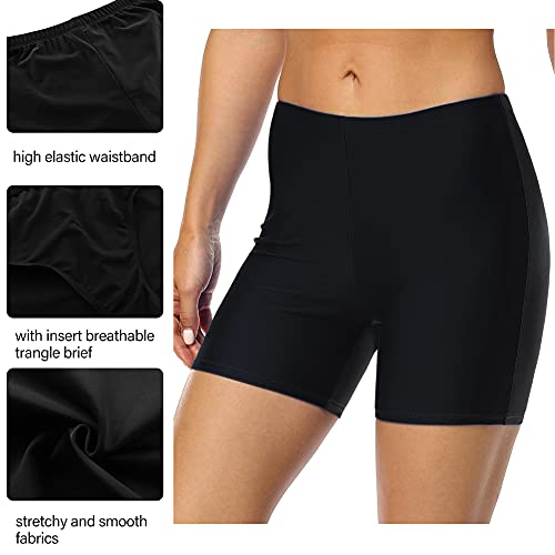 Firpearl Women's Board Shorts Upf50+ Sport Surf Shorts Swimsuit Bottom Swim Shorts Black Us16 #TOP4