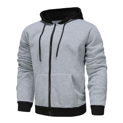 Ymosrh Men's Casual Hoodies, Long Sleeve Zip Up Workout Hoodie Pullover Sweatshirts with Pockets, S-2XL2