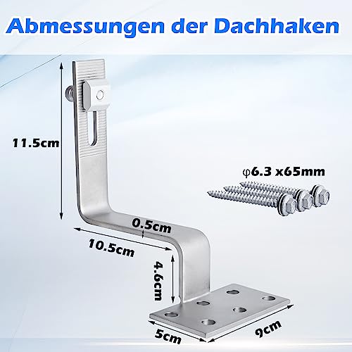 Support solaire toit tuiles Warmfay pour éviter les fuites avec fixations réglables pour 2 modules - 3